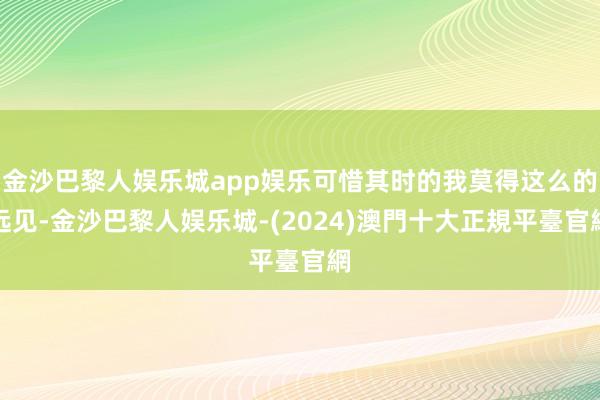 金沙巴黎人娱乐城app娱乐可惜其时的我莫得这么的远见-金沙巴黎人娱乐城-(2024)澳門十大正規平臺官網